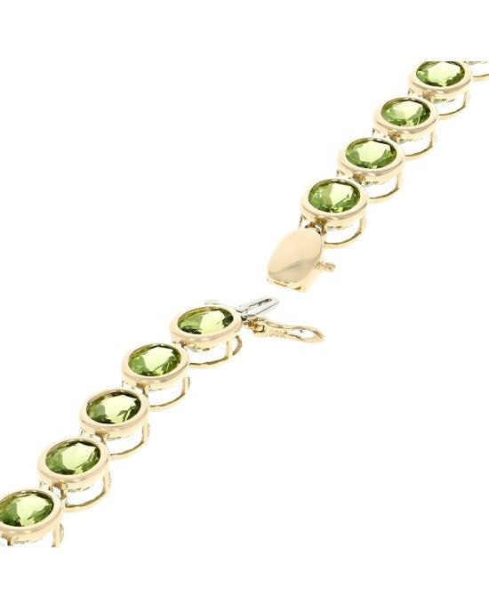 Peridot Inline Bracelet in Yellow Gold