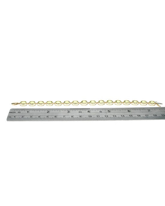 Peridot Inline Bracelet in Yellow Gold