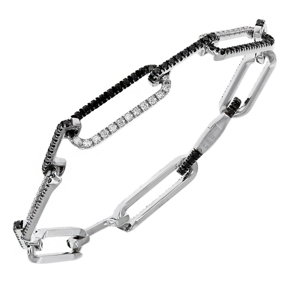 A. Link Black & White Diamond Paperclip Bracelet