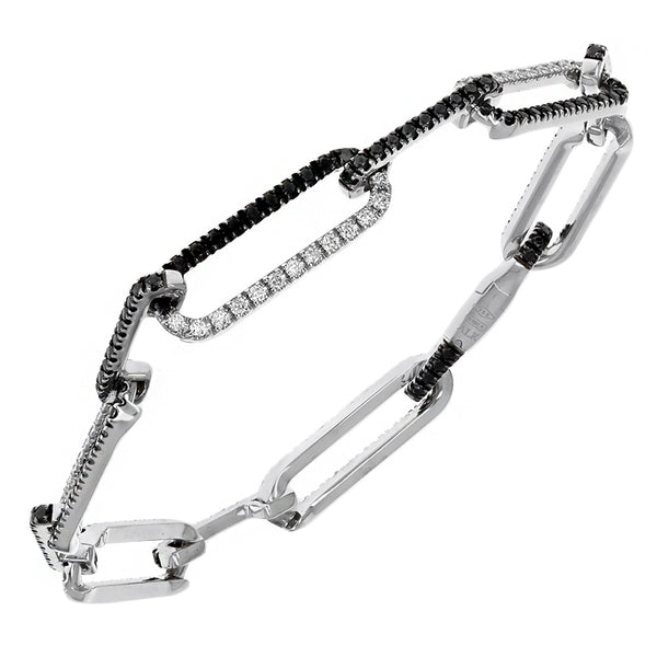 A. Link Black & White Diamond Paperclip Bracelet