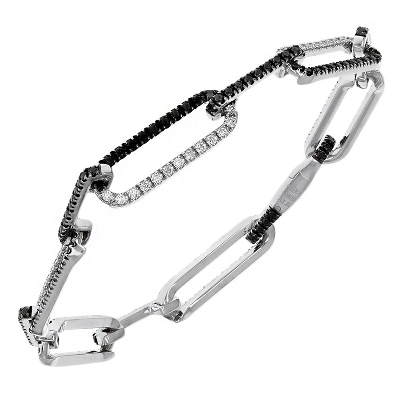 A. Link Black & White Diamond Paperclip Bracelet