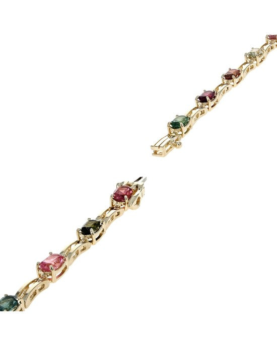 Multi Color Tourmaline Inline Bracelet