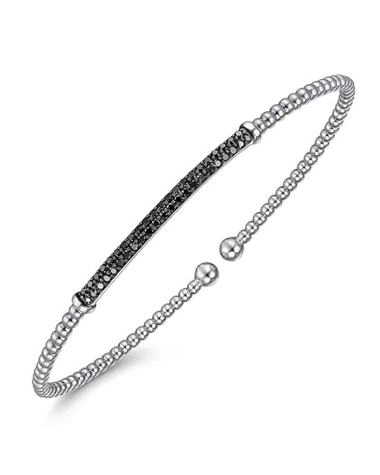 Gabriel & Co. Bujukan Collection Bead Cuff with Black Diamond Bar Station