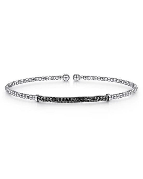 Gabriel & Co. Bujukan Collection Bead Cuff with Black Diamond Bar Station