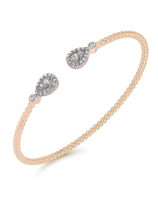 Gabriel & Co. Bujukan Collection Bead Cuff with Diamond Ends