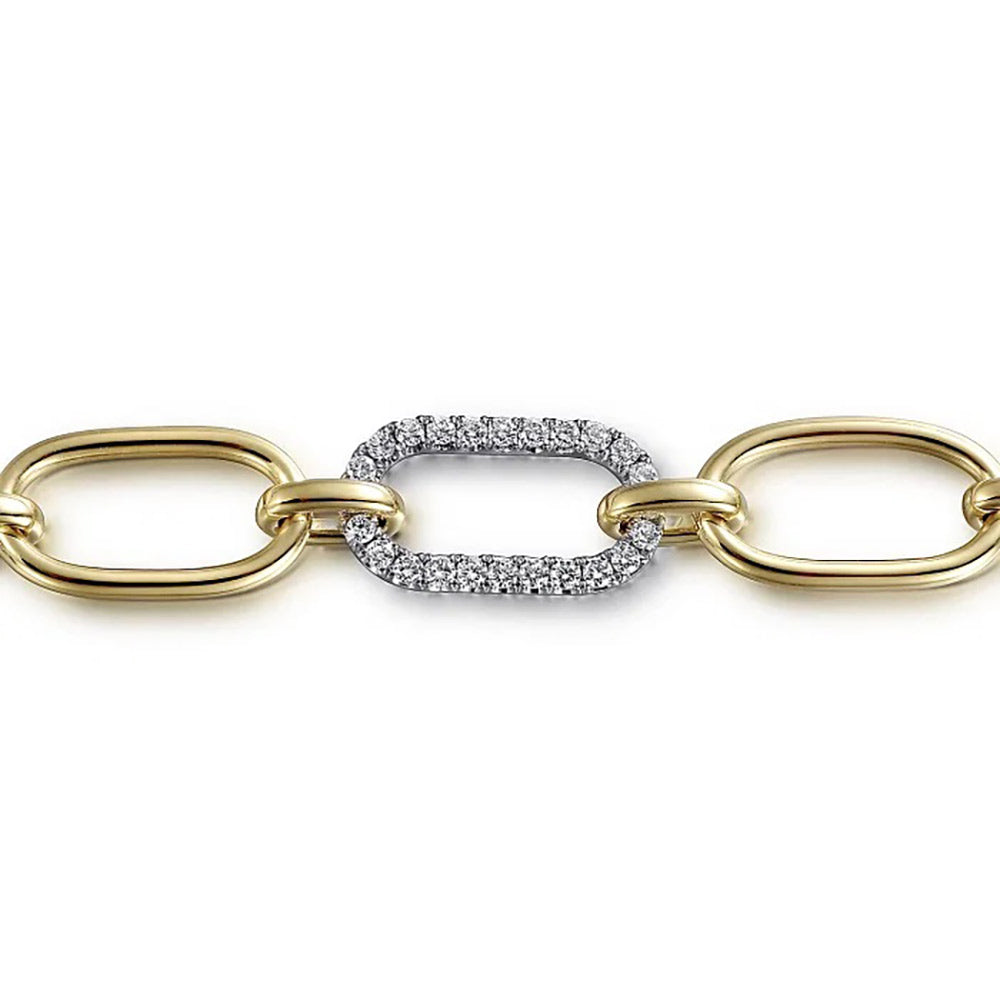 Gabriel & Co. Contemporary Collection Diamond Oval Link Bracelet