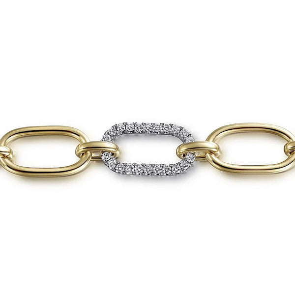 Gabriel & Co. Contemporary Collection Diamond Oval Link Bracelet