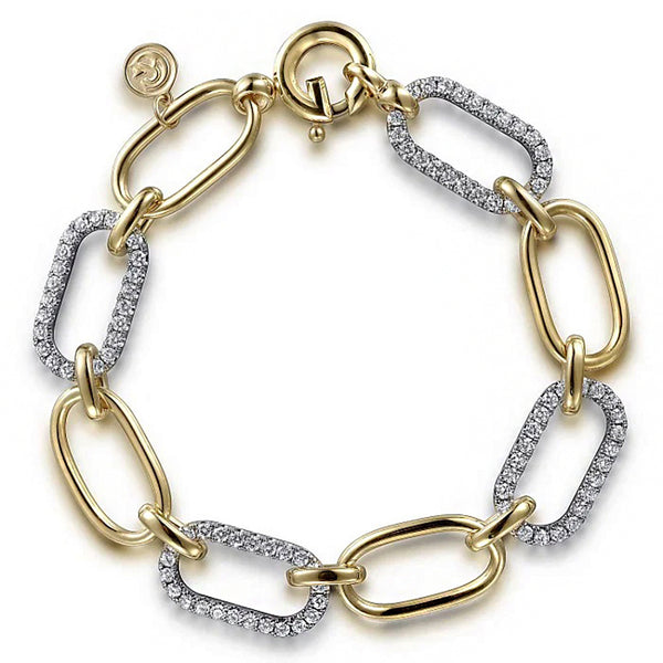 Gabriel & Co. Contemporary Collection Diamond Oval Link Bracelet