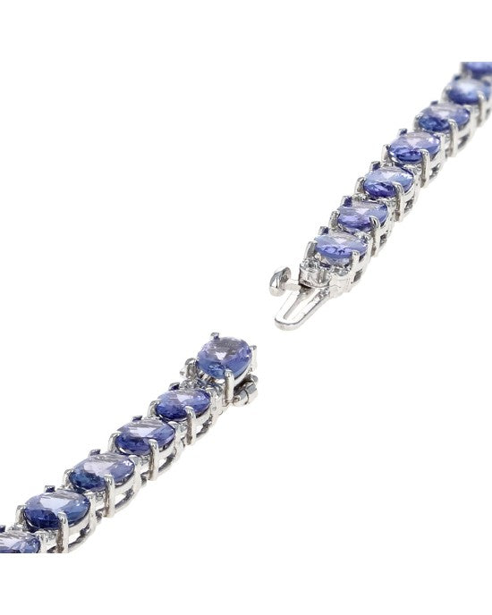 Alternating Tanzanite and Diamond Inline Bracelet