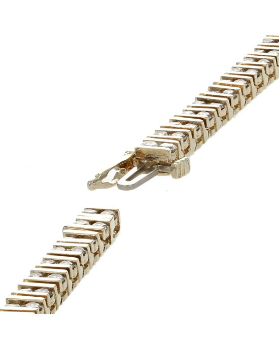 Bar Set Round Diamond Inline Bracelet