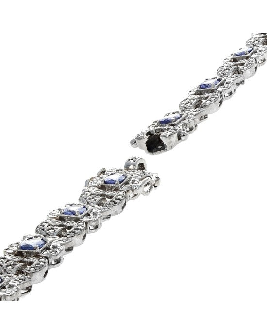 Tanzanite and Diamond Buckle Link Bracelet