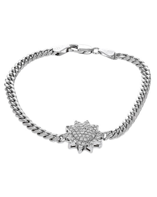 Diamond Pave Sun Station Curb Link Bracelet