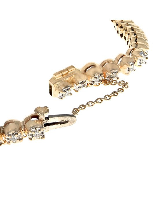 Diamond Inline Bracelet in Yellow Gold