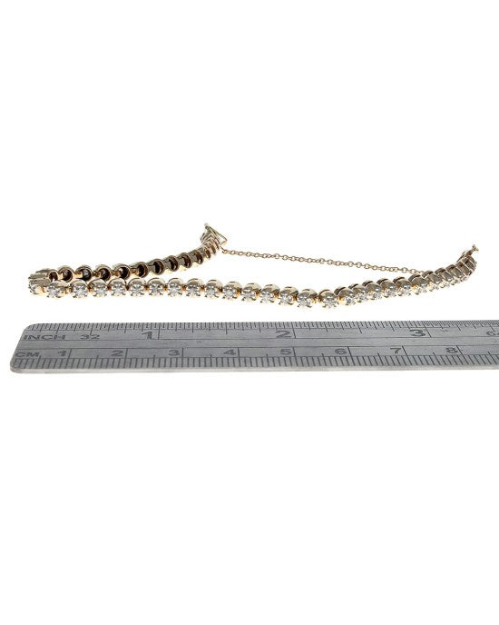 Diamond Inline Bracelet in Yellow Gold