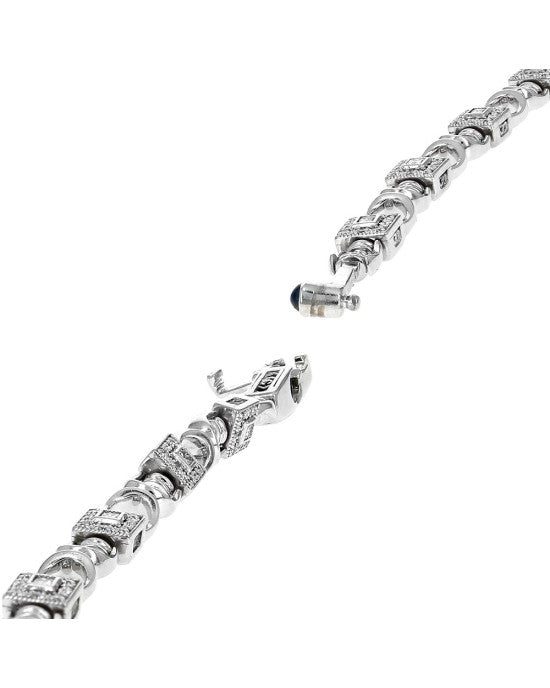 Charriol Diamond Square Link Inline Bracelet in White Gold