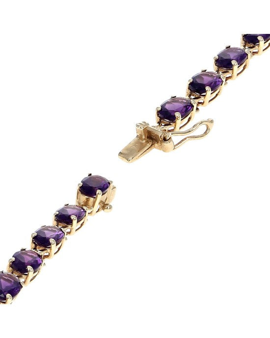 Amethyst Inline Bracelet in Yellow Gold