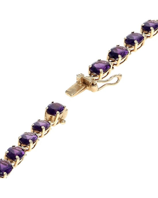 Amethyst Inline Bracelet in Yellow Gold