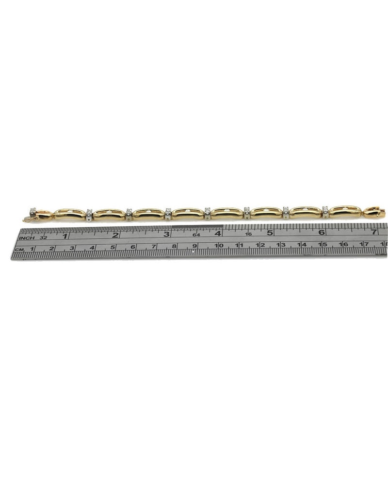 Elongated Oval Link Diamond Bracelet