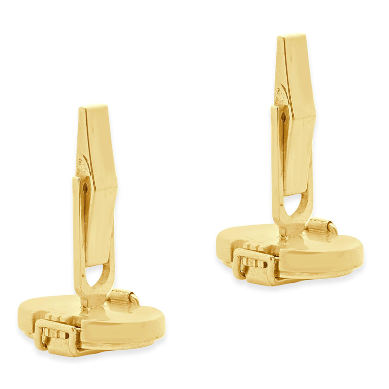 14 Karat Yellow Gold Diamond Cufflinks