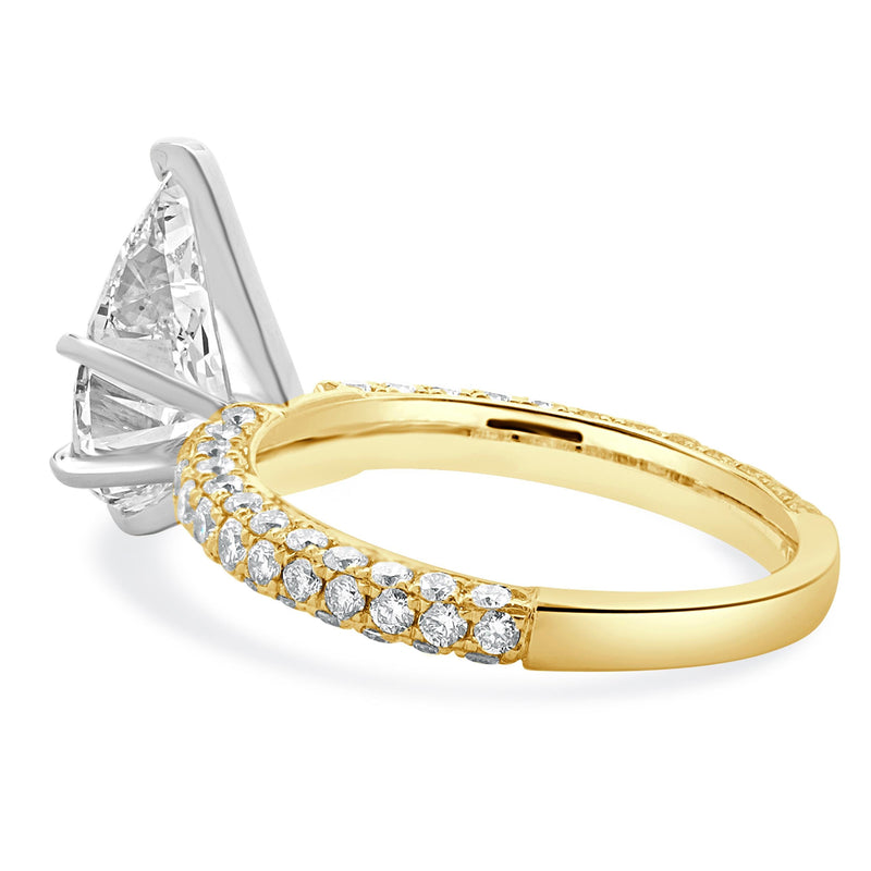 14 Karat Yellow Gold Pear Cut Diamond Engagement Ring