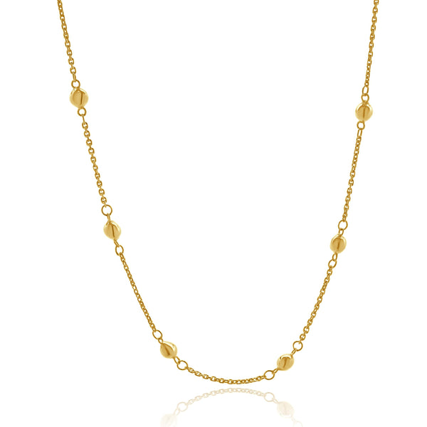 10 Karat Yellow Gold Ball Station Necklace