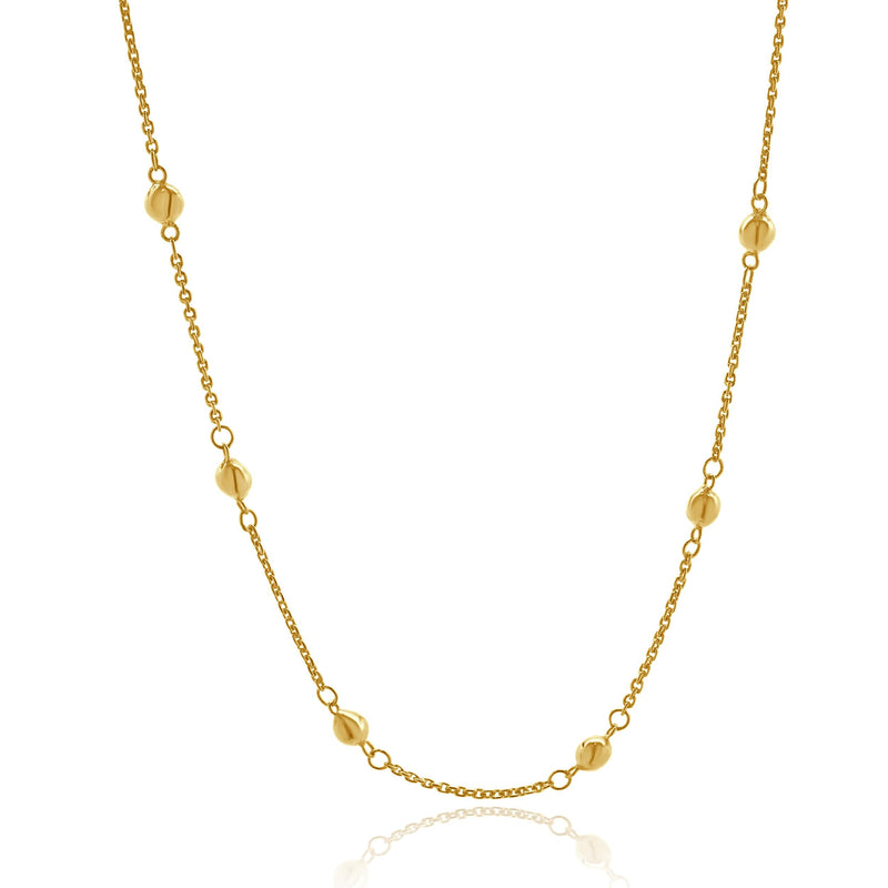 10 Karat Yellow Gold Ball Station Necklace