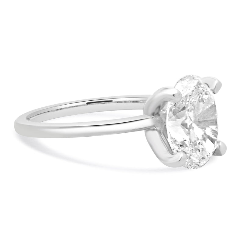 Platinum Oval Cut Diamond Engagement Ring