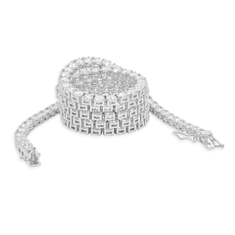 14 Karat White Gold Diamond Inline Tennis Necklace