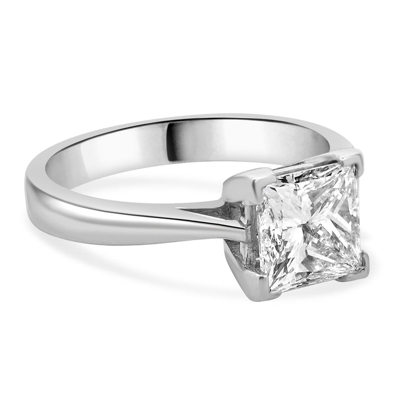 14 Karat White Gold Princess Cut Diamond Engagement Ring