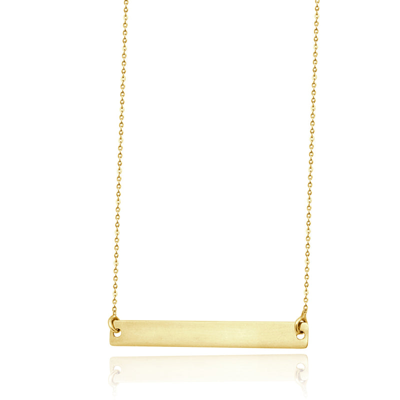 14 Karat Yellow Gold ID Bar Necklace
