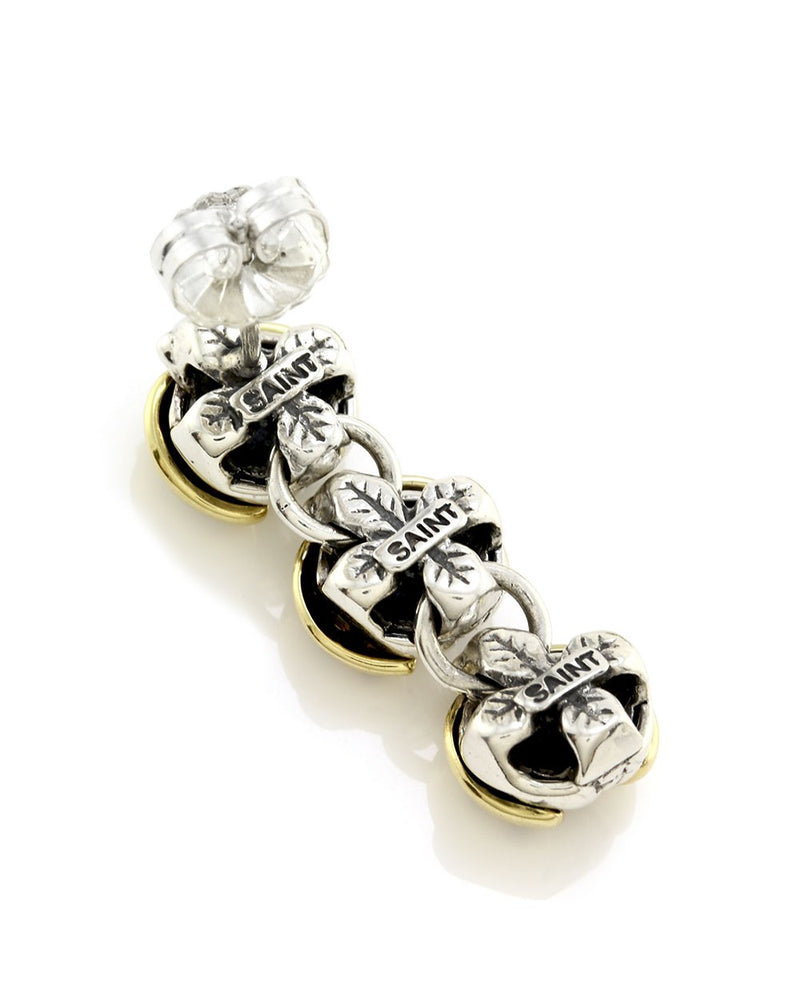 Saint by Sarah Jane Ladybug Sterling and Gold Earrings with Diamonds