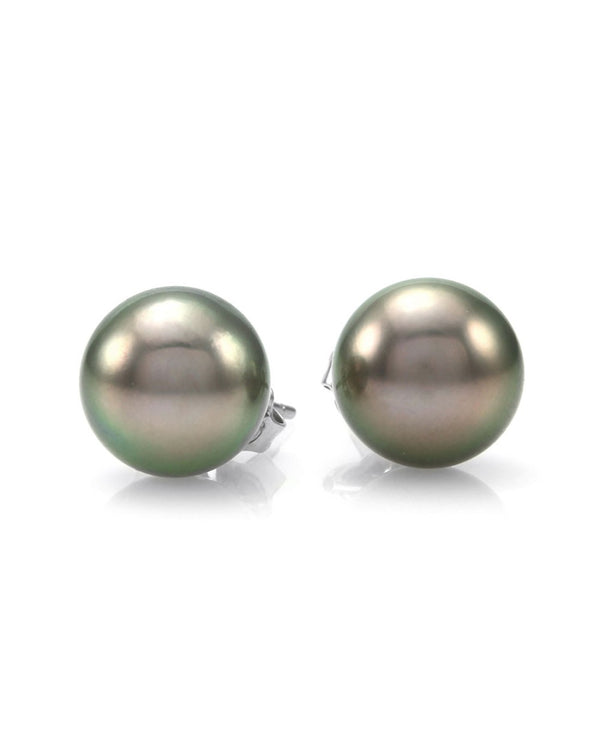 Tahitian Pearl Stud Earrings in Gold