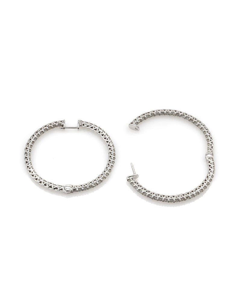 Diamond Inside-Outside Hoop Earrings in Gold