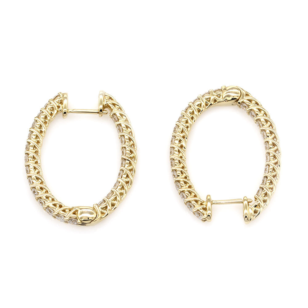 Diamond Inside-Outside Hoop Earrings in Gold