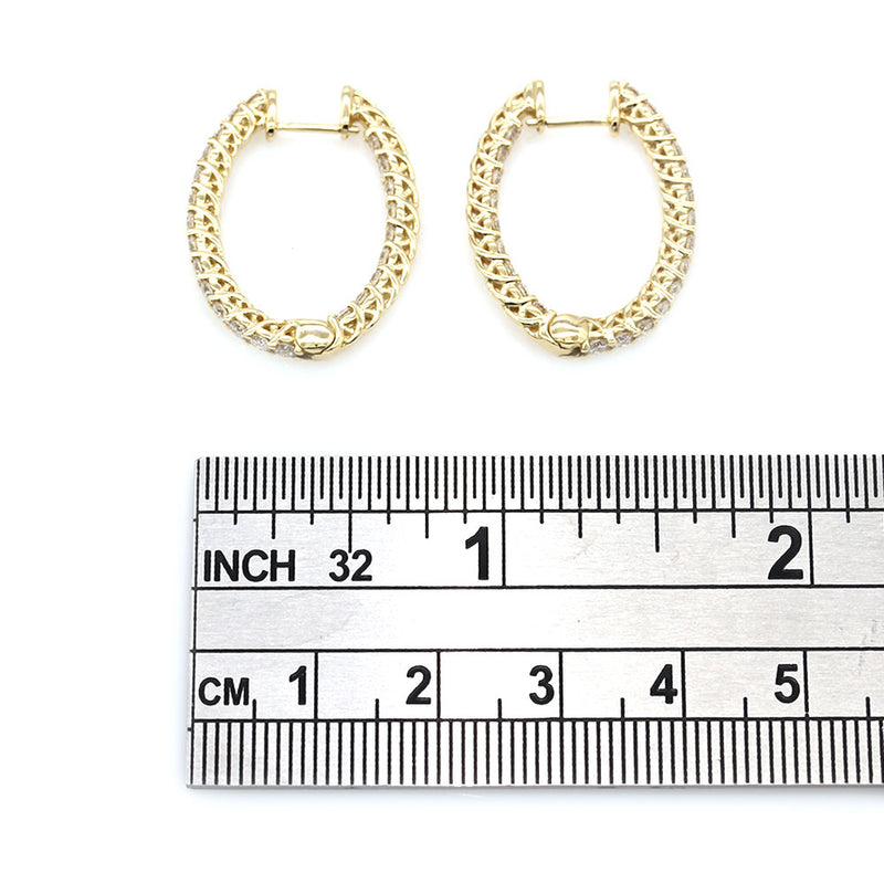 Diamond Inside-Outside Hoop Earrings in Gold