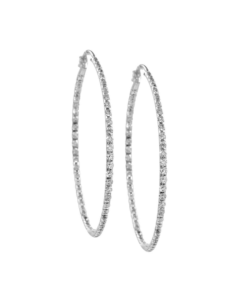 Diamond Inside Outside Hoop Earrings in Gold