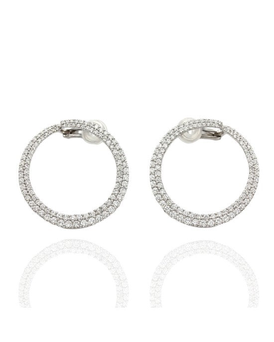 Diamond Circle Earrings in Gold