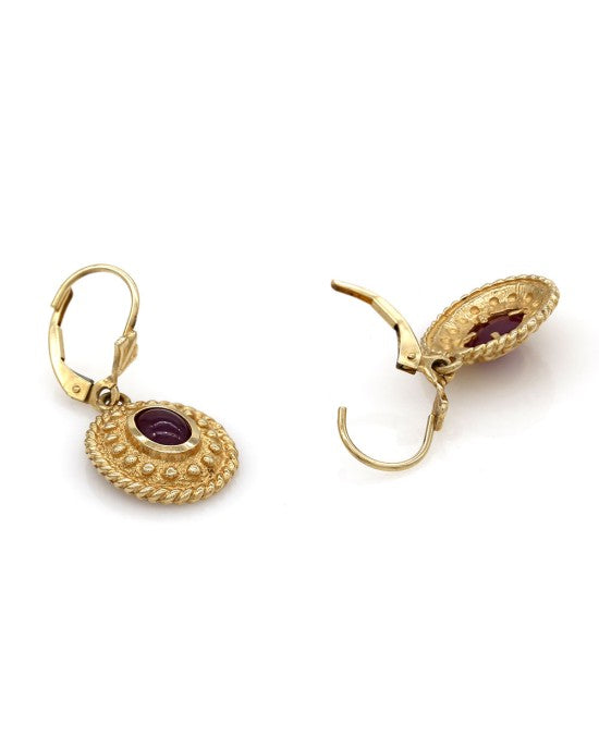 Ruby Drop Earrings in Gold