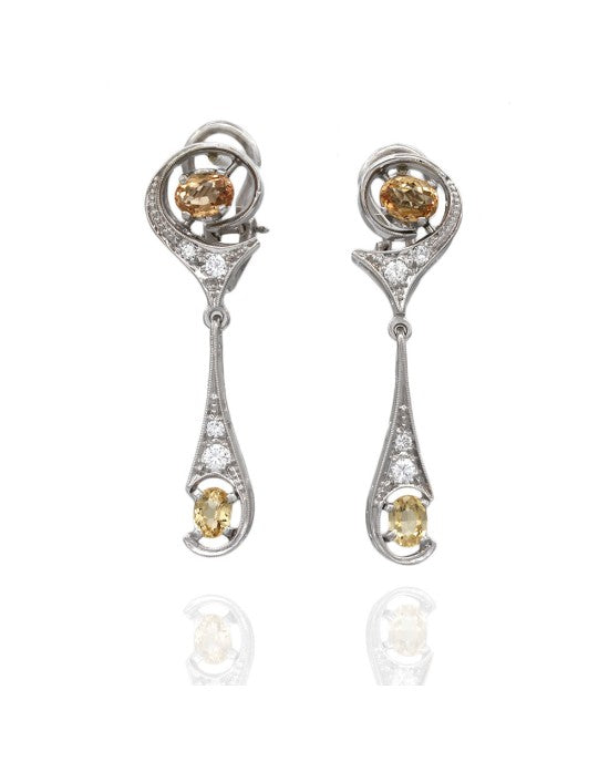 Topaz and Diamond Earrings in Gold