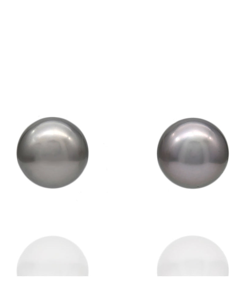 14KY Gray Pearl Stud Earrings