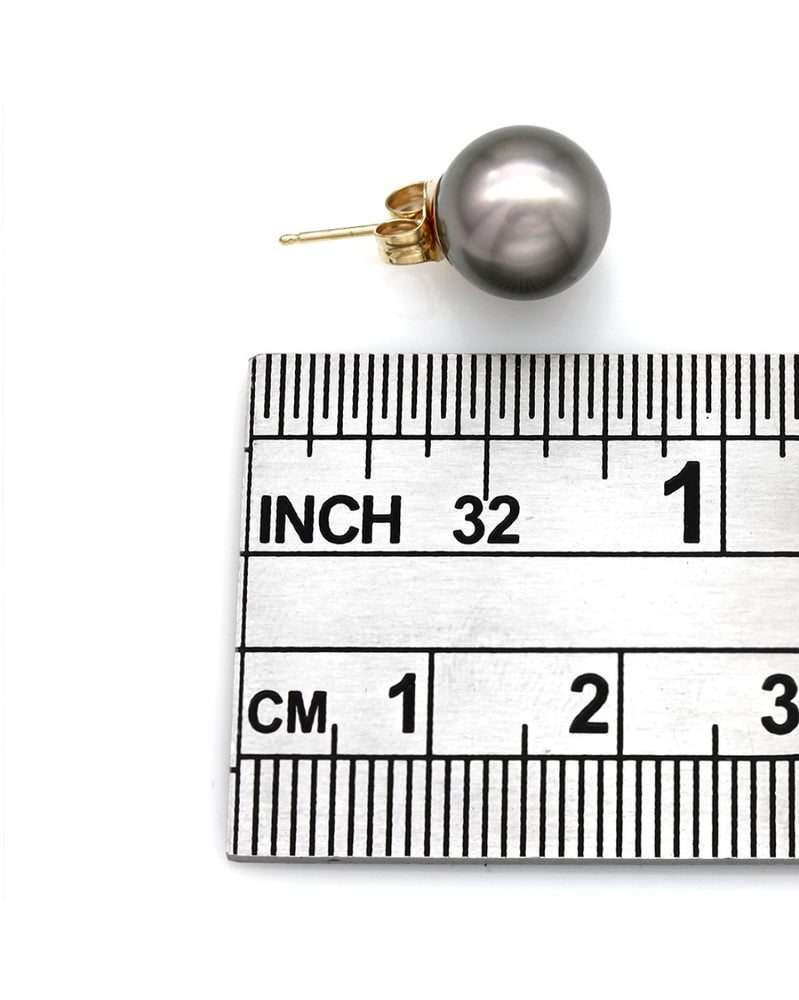 14KY Gray Pearl Stud Earrings