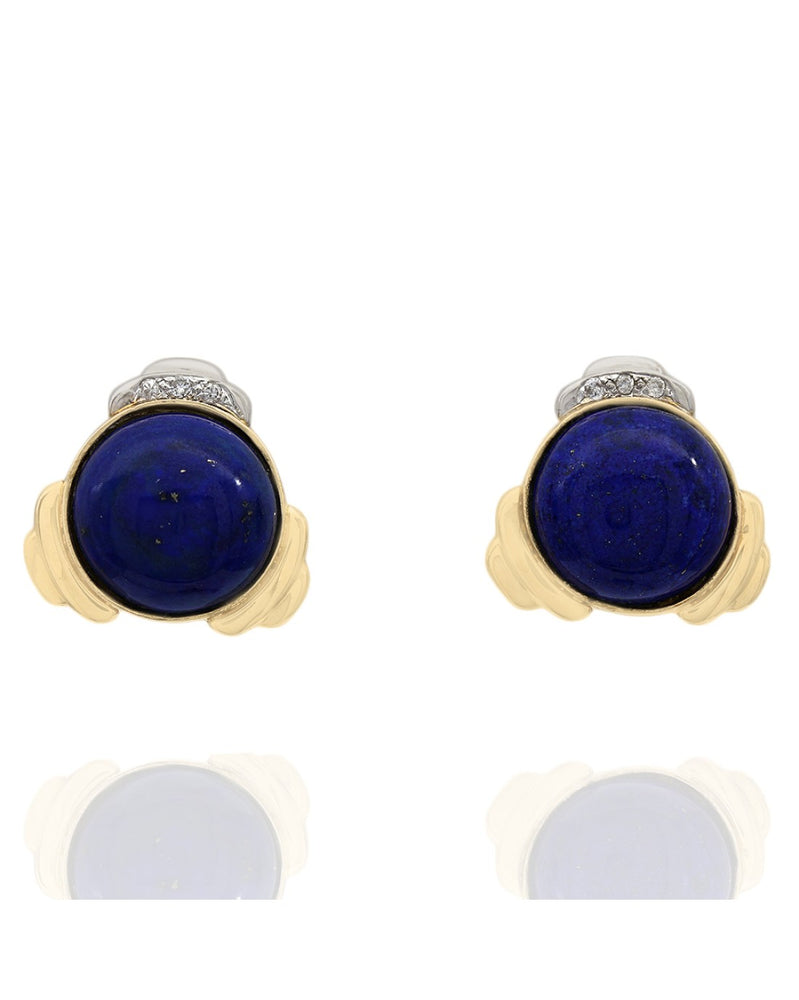 Lapis and Diamond Fashion Earrings