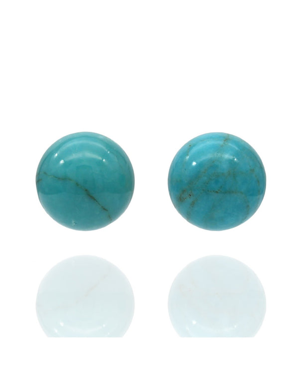 14KY Turquoise Ball Stud Earrings