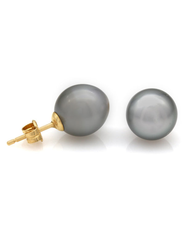 Gray Pearl Stud Earrings