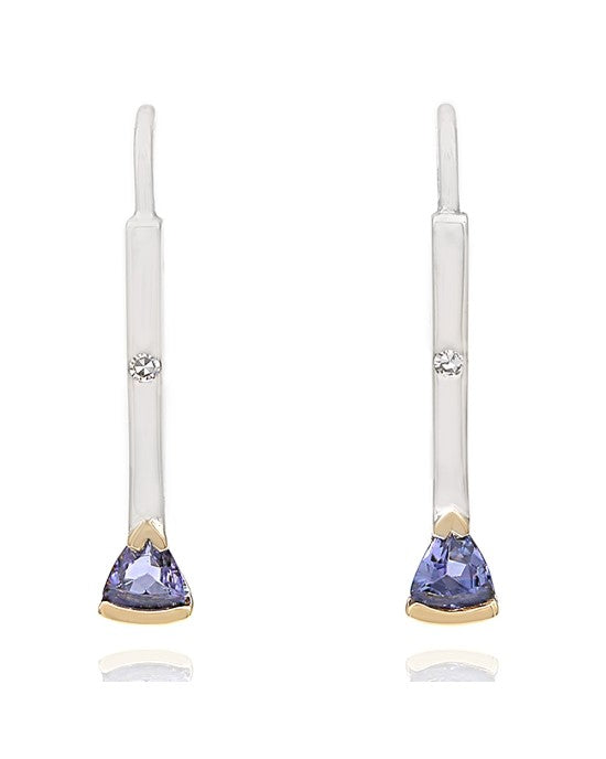 14K Tanzanite and Diamond French Wire Earrings