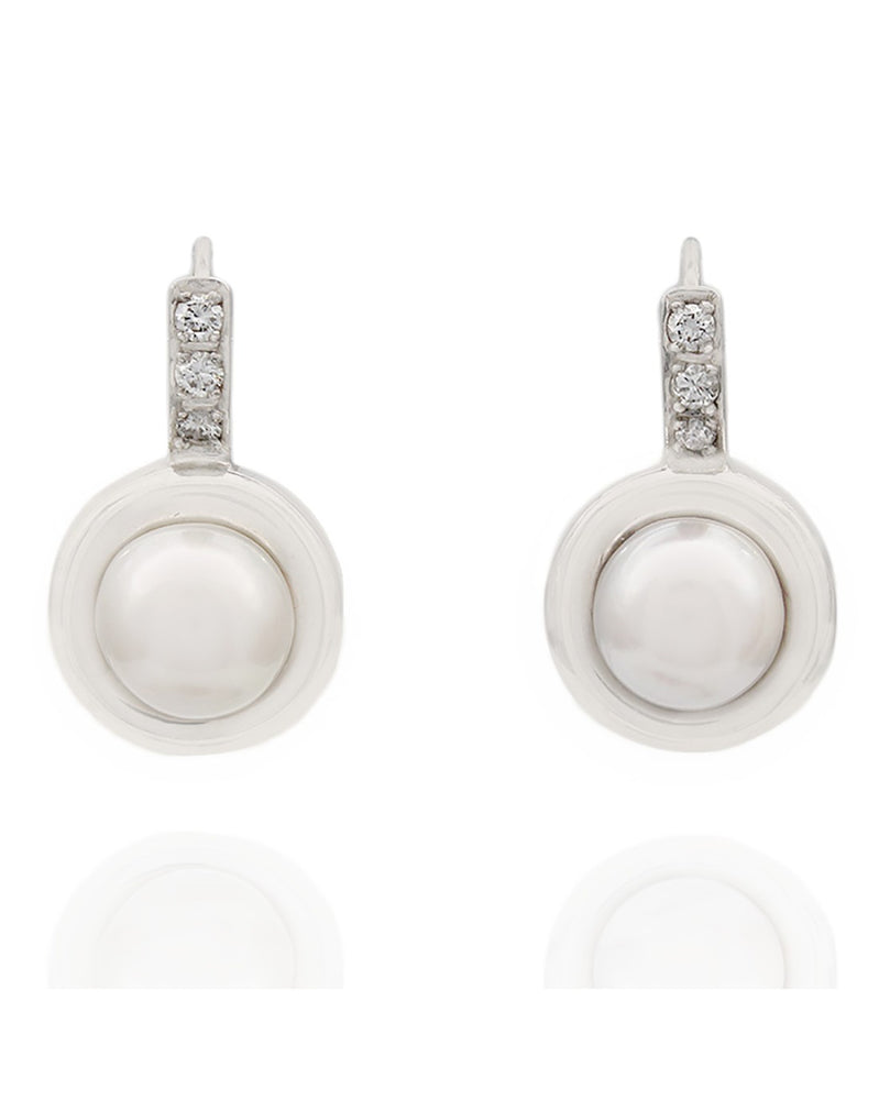 Pearl and Diamond Earrings