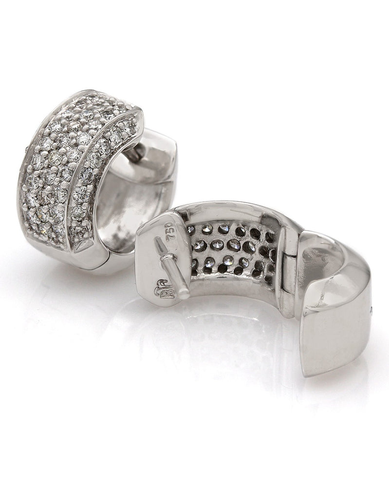 5 Row Diamond Pave Huggie Earrings