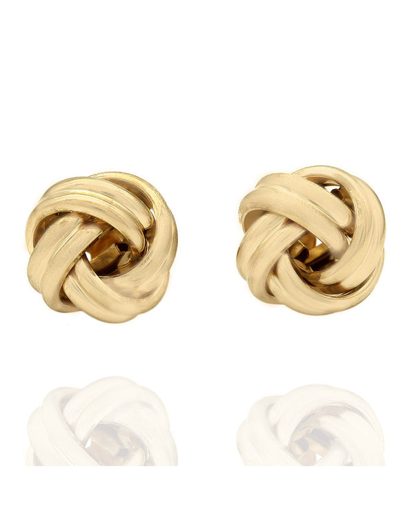 Knot Stud Earrings in 18K Gold