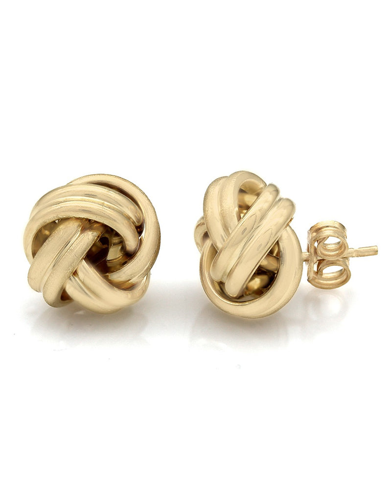 Knot Stud Earrings in 18K Gold