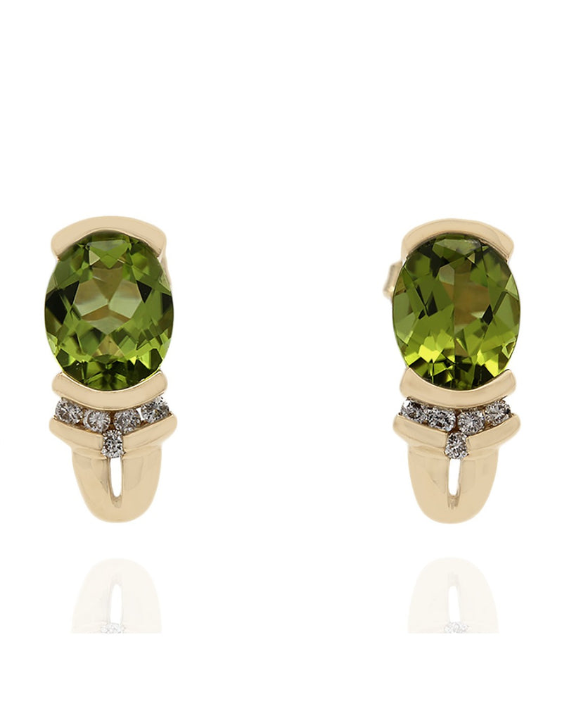 Peridot and Diamond Fashion Earrings